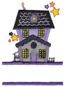 Picture of Haunted House Split Machine Embroidery Design