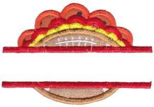 Picture of Football Split Machine Embroidery Design