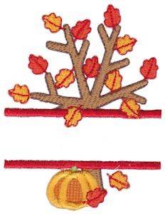 Picture of Fall Tree Split Machine Embroidery Design