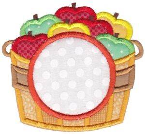 Picture of Apple Basket Monogram Machine Embroidery Design