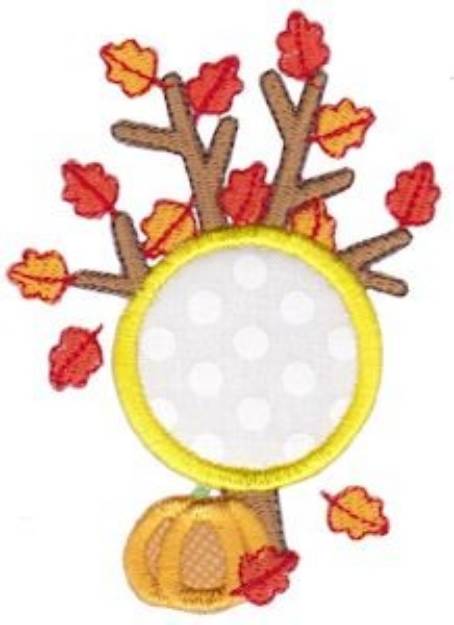 Picture of Fall Tree Monogram Machine Embroidery Design