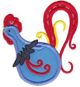 Picture of Rooster Applique Machine Embroidery Design