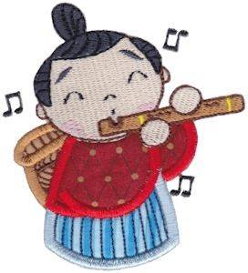Picture of Kokeshi Flute Player Machine Embroidery Design