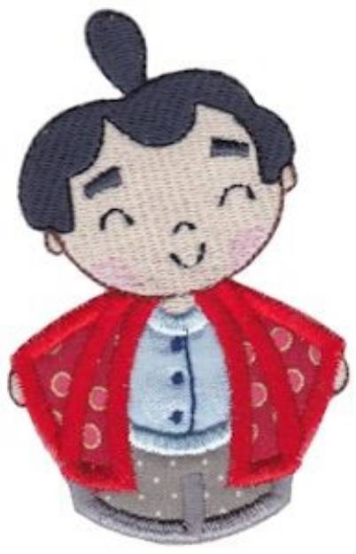 Picture of Boy Kokeshi Applique Machine Embroidery Design
