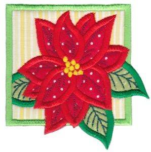 Picture of Poinsettia Applique Machine Embroidery Design