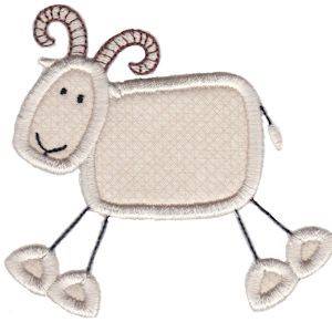 Picture of Wild Stix Goat Applique Machine Embroidery Design