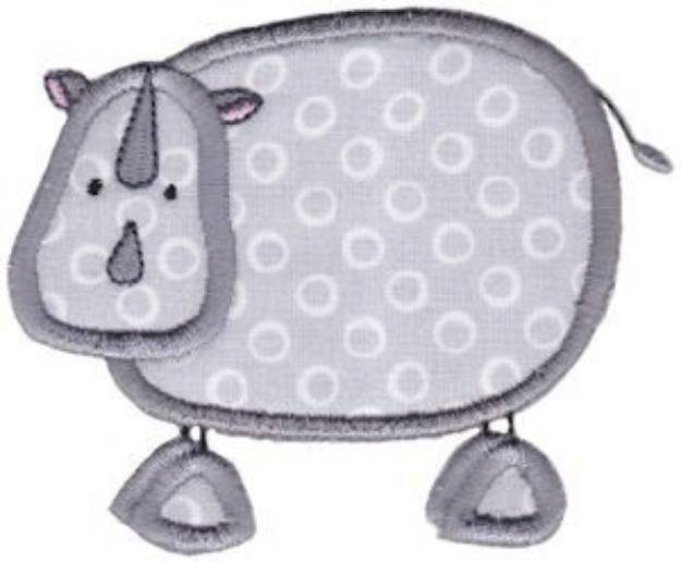 Picture of Wild Stix Rhino Applique Machine Embroidery Design