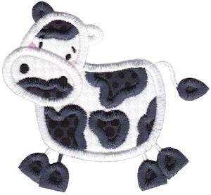 Picture of Country Animals Stix Cow Applique Machine Embroidery Design