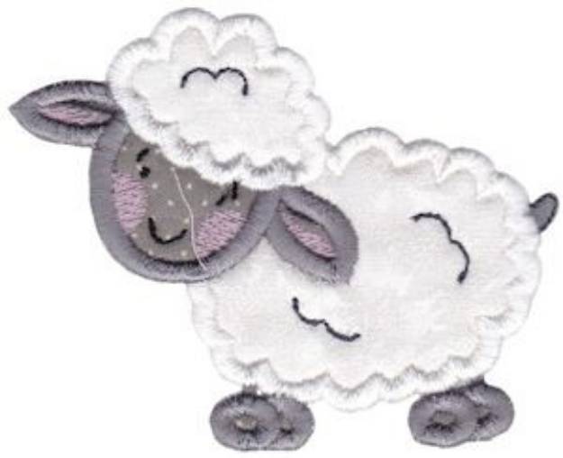 Picture of Country Animals Stix Lamb Applique Machine Embroidery Design