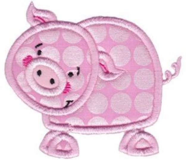 Picture of Country Animals Stix Pig Applique Machine Embroidery Design