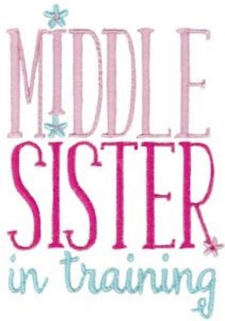 Picture of Middle Sister In Training Machine Embroidery Design