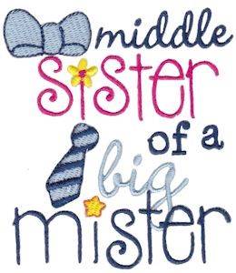 Picture of Middle Sister Of A Big Mister Machine Embroidery Design