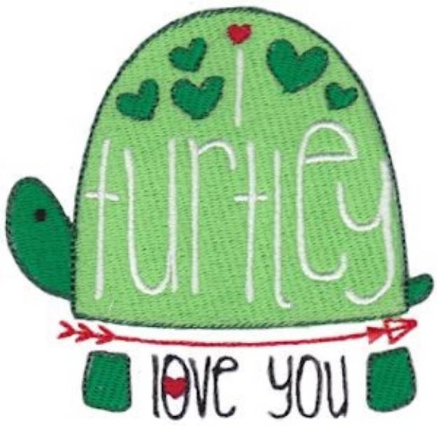 Picture of Cupid s Arrow Turtley Love you Machine Embroidery Design