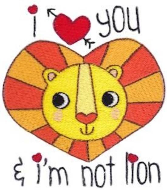 Picture of Cupid s Arrow Lion Love Machine Embroidery Design