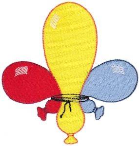 Picture of Fanciful Fleur De Lis Balloons Machine Embroidery Design