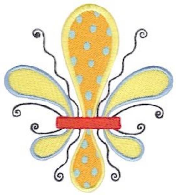 Picture of Fanciful Butterfly Fleur De Lis Machine Embroidery Design
