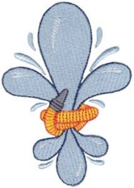 Picture of Fanciful Water Hose Fleur De Lis Machine Embroidery Design