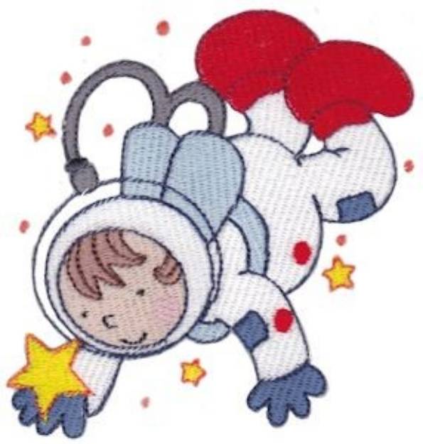 Picture of Step Into Space Astronaut Machine Embroidery Design