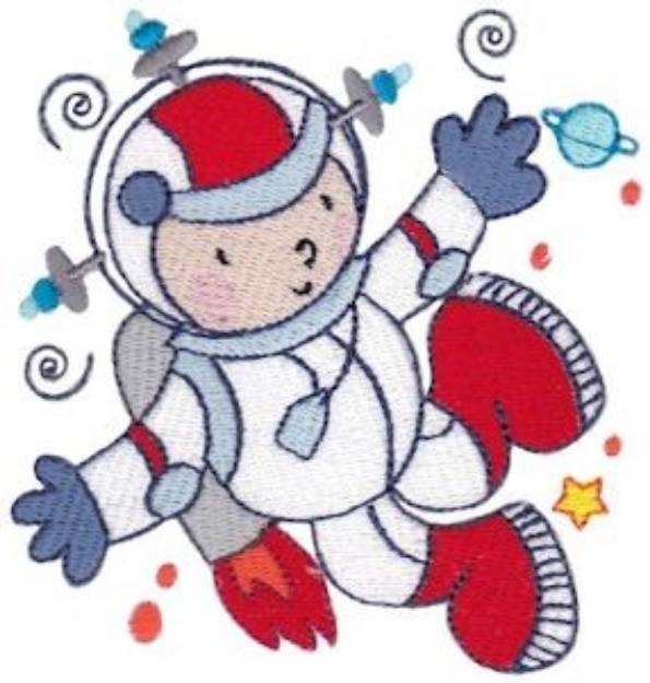 Picture of Step Into Space Astronaut Machine Embroidery Design