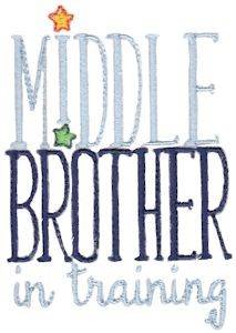 Picture of Middle Brother In Training Machine Embroidery Design
