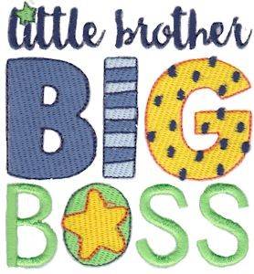 Picture of Little Brother Big Boss Machine Embroidery Design