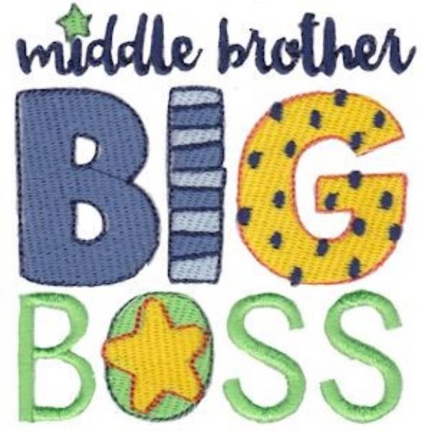 Picture of Middle Brother Big Boss Machine Embroidery Design