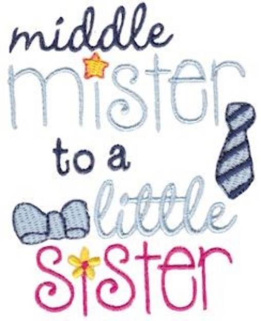 Picture of Middle Mister To A Little Sister Machine Embroidery Design