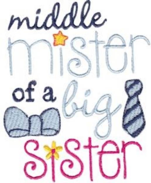 Picture of Middle Mister Of A Big Sister Machine Embroidery Design