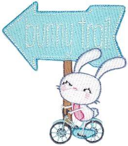 Picture of Easter Arrow Sentiment Machine Embroidery Design
