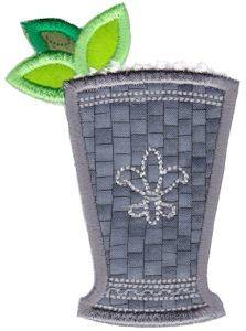 Picture of Mint Julep Cocktail Applique Machine Embroidery Design