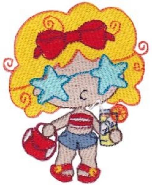 Picture of Starry Eyed Beach Babe Machine Embroidery Design