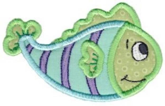 Picture of Green Applique Fish Machine Embroidery Design