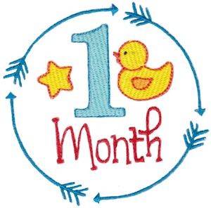 Picture of Babies 1 Month Milestone Machine Embroidery Design