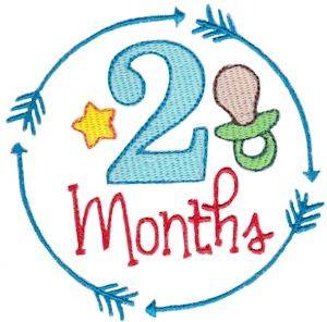 Picture of Babies 2 Month Milestone Machine Embroidery Design