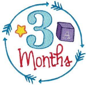 Picture of Babies 3 Month Milestone Machine Embroidery Design