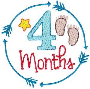 Picture of Babies 4 Month Milestone Machine Embroidery Design