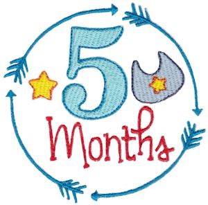 Picture of Babies 5 Month Milestone Machine Embroidery Design