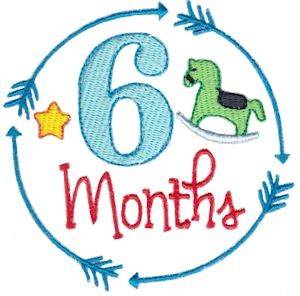 Picture of Babies 6 Month Milestone Machine Embroidery Design