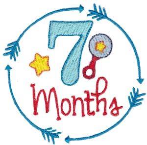 Picture of Babies 7 Month Milestone Machine Embroidery Design