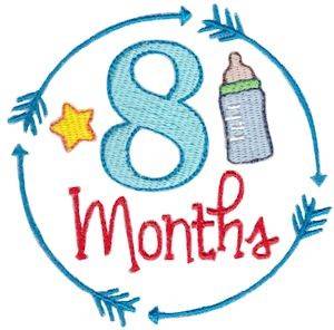 Picture of Babies 8 Month Milestone Machine Embroidery Design