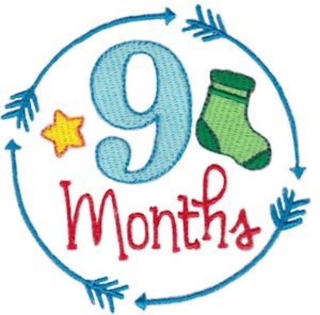 Picture of Babies 9 Month Milestone Machine Embroidery Design
