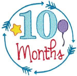 Picture of Babies 10 Month Milestone Machine Embroidery Design