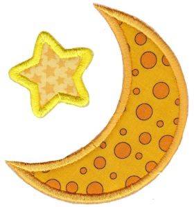 Picture of Applique Moon & Star Machine Embroidery Design