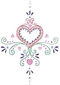 Picture of Mehndi Hearts Machine Embroidery Design