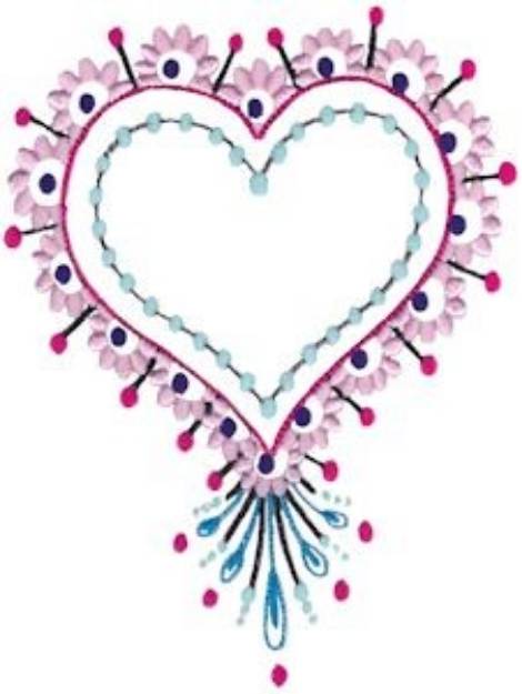 Picture of Mehndi Heart Machine Embroidery Design