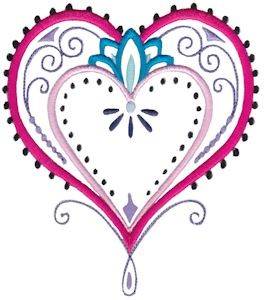 Picture of Mehndi Hearts & Flowers Machine Embroidery Design