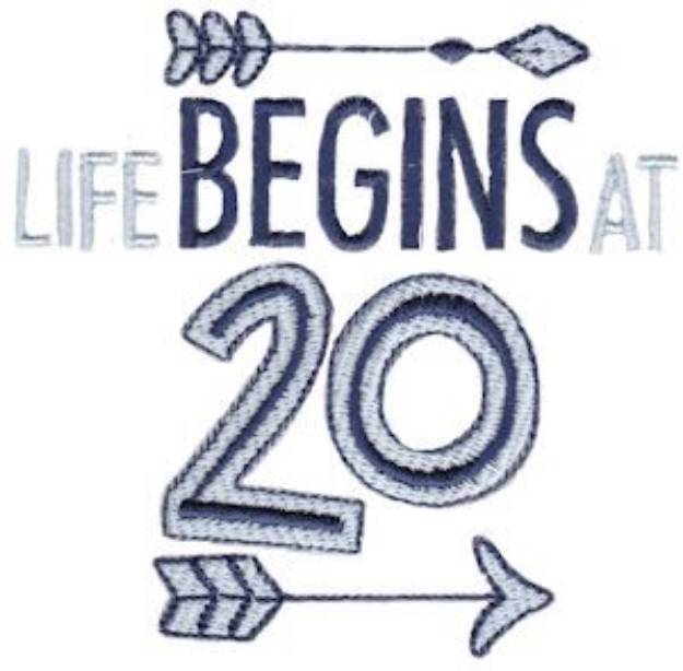Picture of Life Begins At 20 Machine Embroidery Design