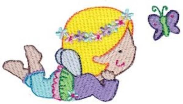 Picture of Fairy Girl & Butterfly Machine Embroidery Design