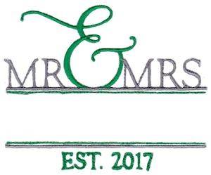 Picture of Mr. & Mrs. Name Drop Machine Embroidery Design