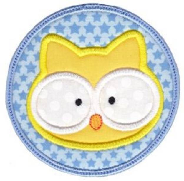 Picture of Face It Owl Applique Machine Embroidery Design